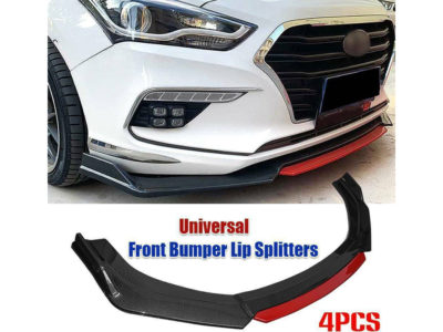 Lips para bumper delantero fibra de carbono-rojo