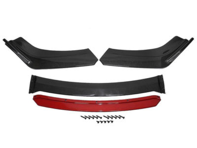 Lips para bumper delantero fibra de carbono-rojo