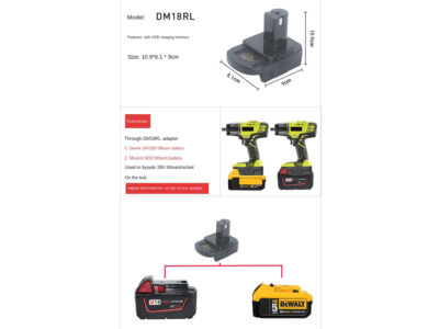 Adaptador Bateria Dewalt O Milwaukee A Herramientas Ryobi Colombia