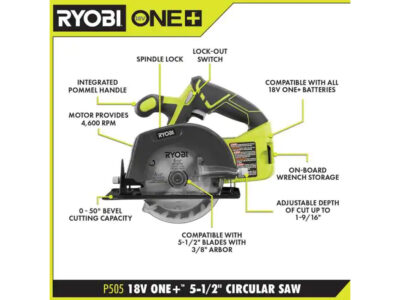 Sierra Circular Inalámbrica Ryobi P505